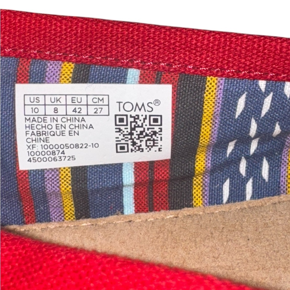 Toms Red Women's Flats - Picture 7 of 10